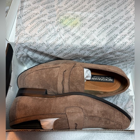 Nick Graham Mens Altred Suede Penny Loafers - Picture 5 of 8